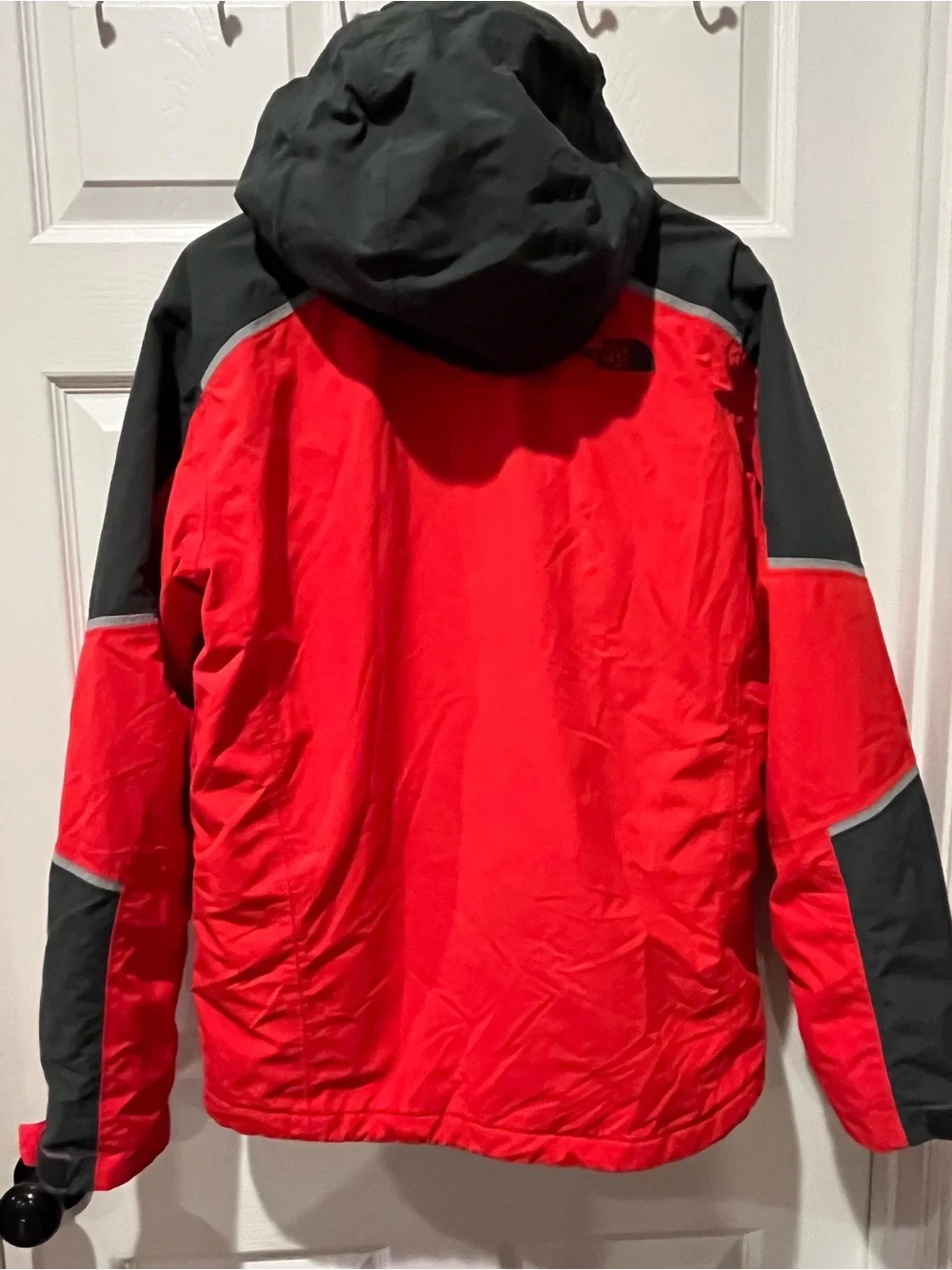 The North Face Red and Black Hooded Outdoor Jacket